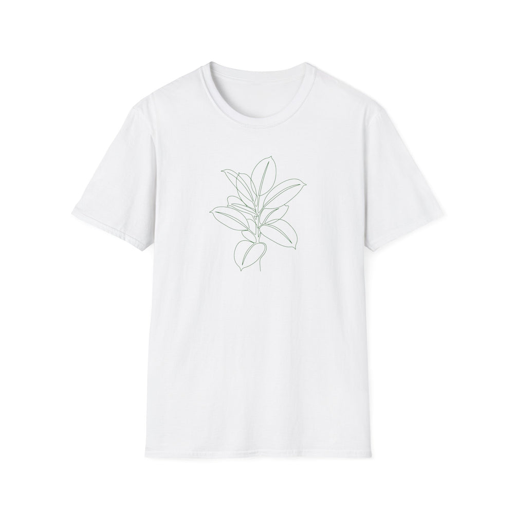 Rubber Plant Botanical T-Shirt White