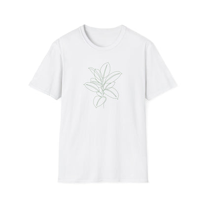 Rubber Plant Botanical T-Shirt White
