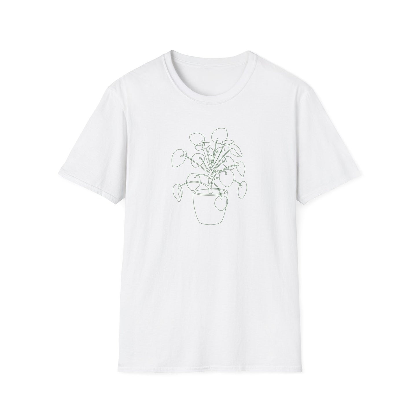 Chinese Money Plant Botanical T-Shirt White