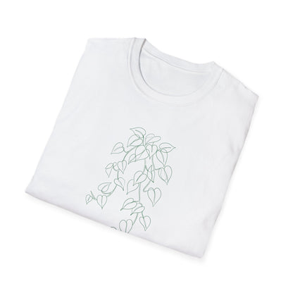 Sweetheart Plant (Heartleaf Philodendron) Botanical T-Shirt White