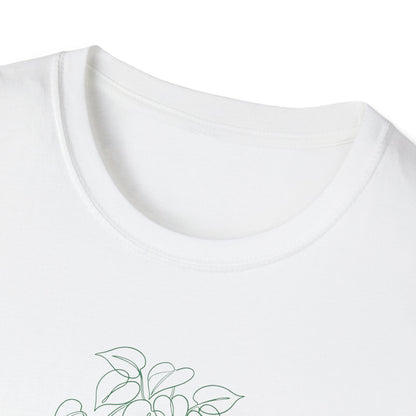 Sweetheart Plant (Heartleaf Philodendron) Botanical T-Shirt White