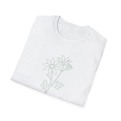 Flannel Flower Australian Native T-Shirt White