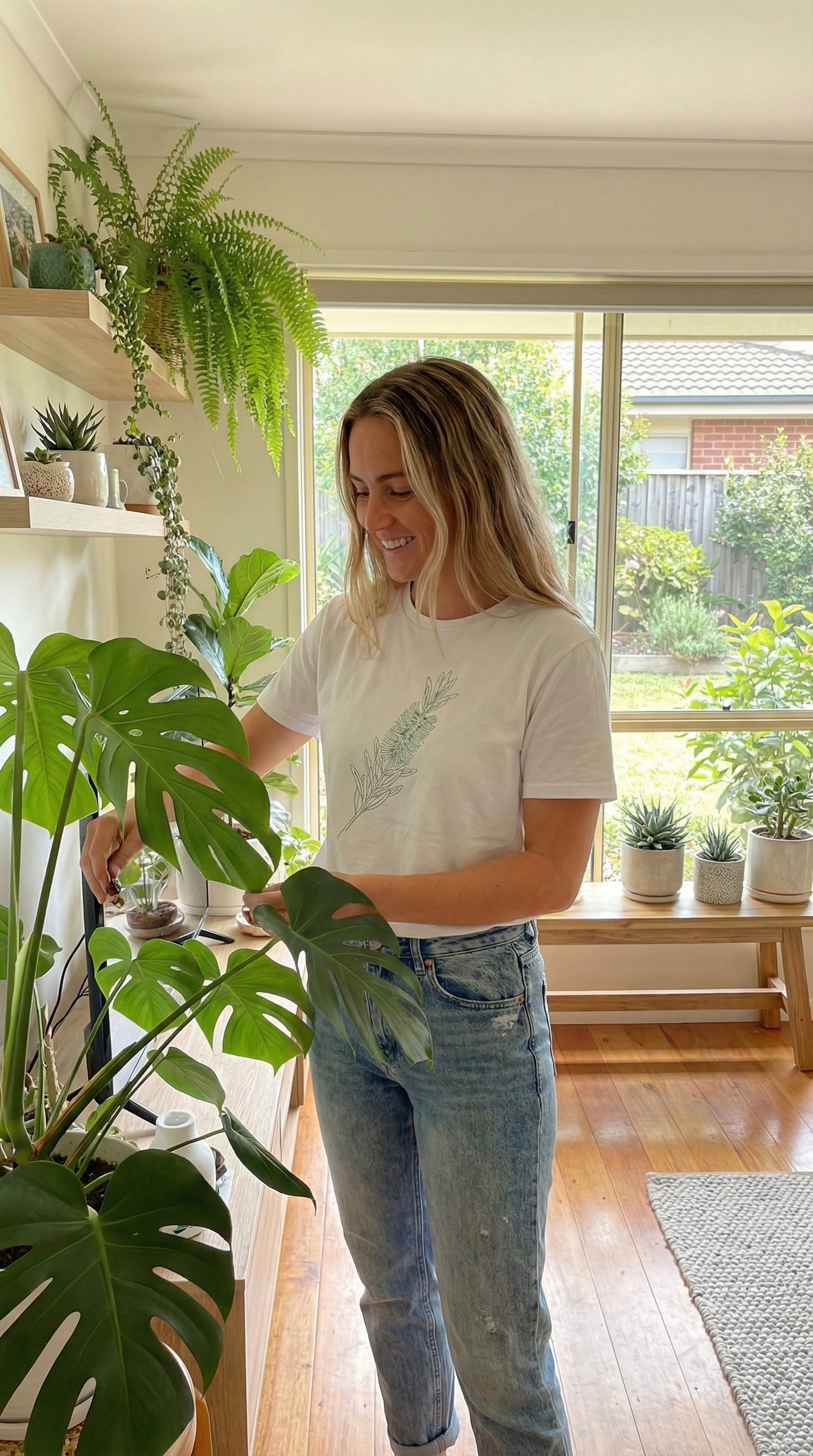 Bottlebrush Australian Native T-Shirt White