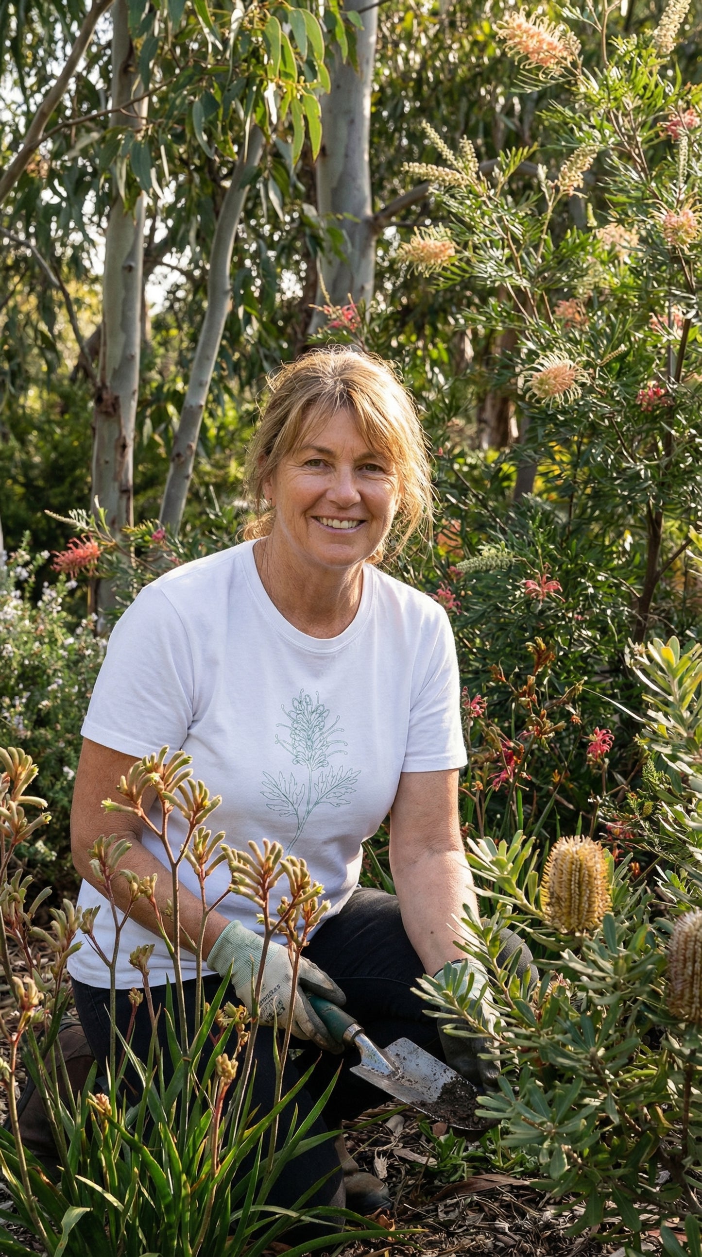 Grevillea Australian Native T-Shirt White