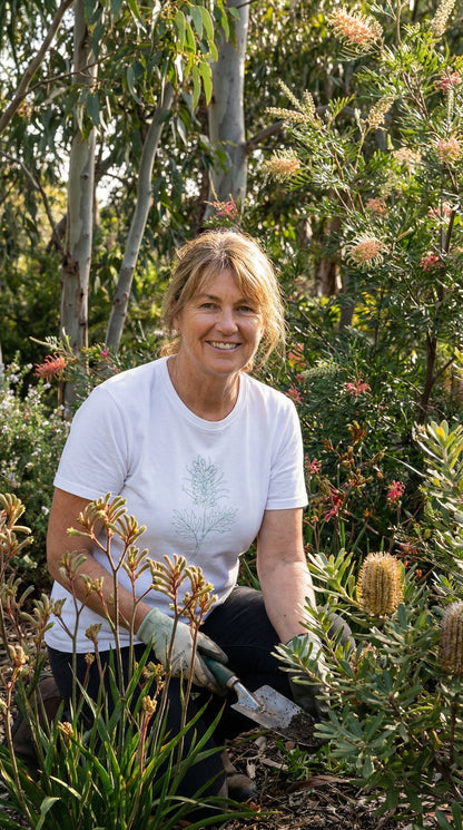 Grevillea Australian Native T-Shirt White
