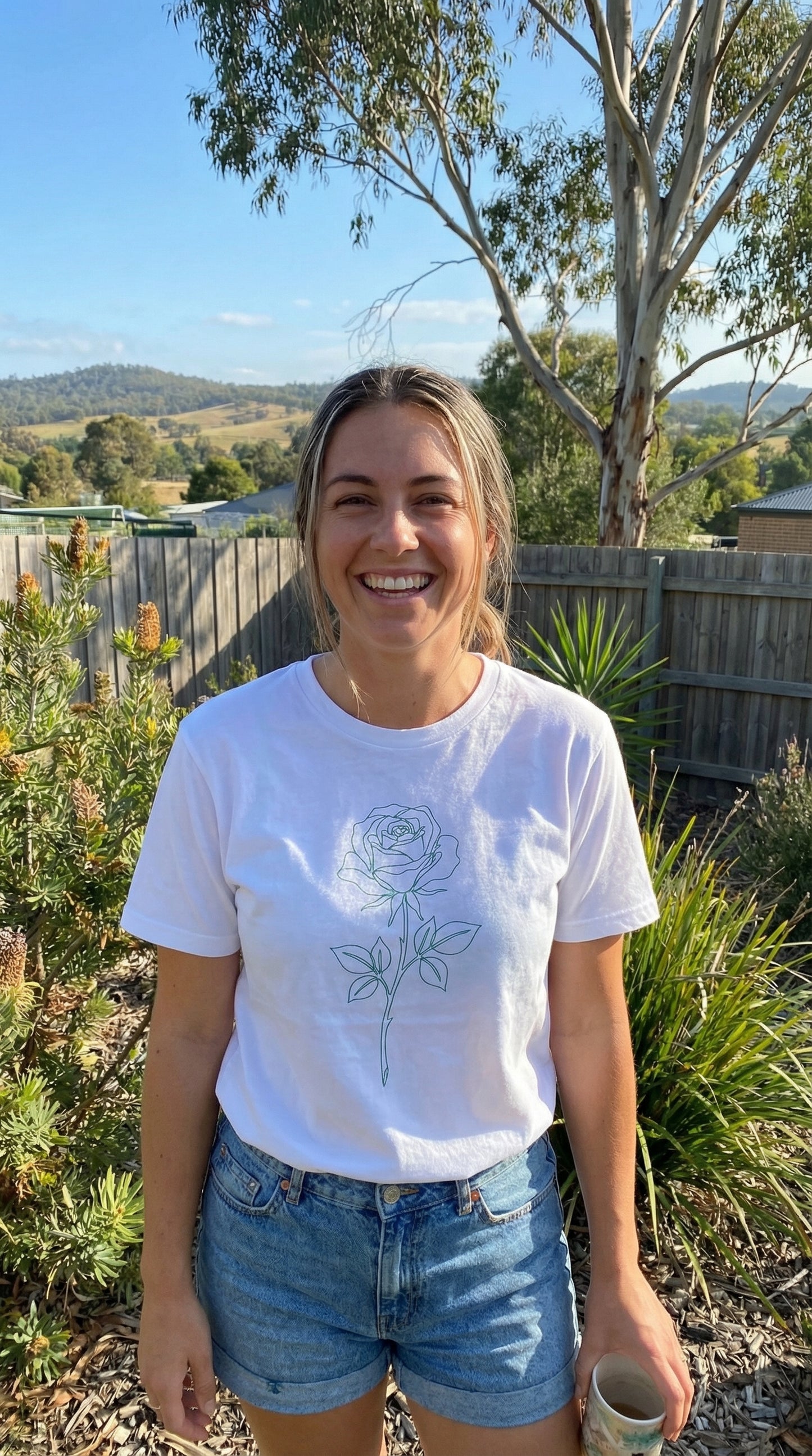 Rose Floral T-Shirt White