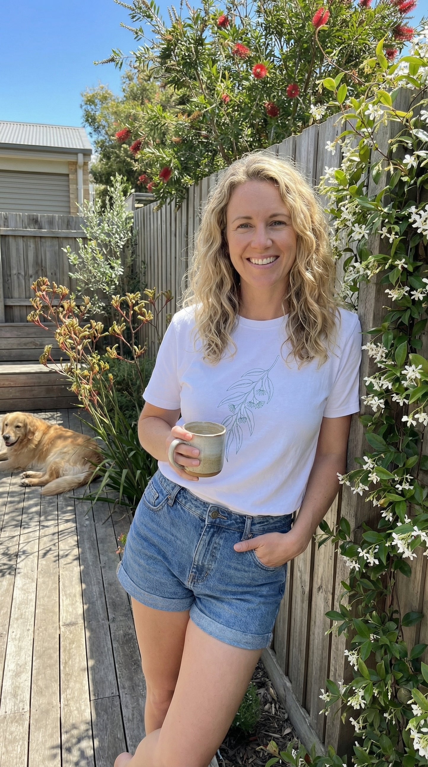 Eucalyptus Australian Native T-Shirt White