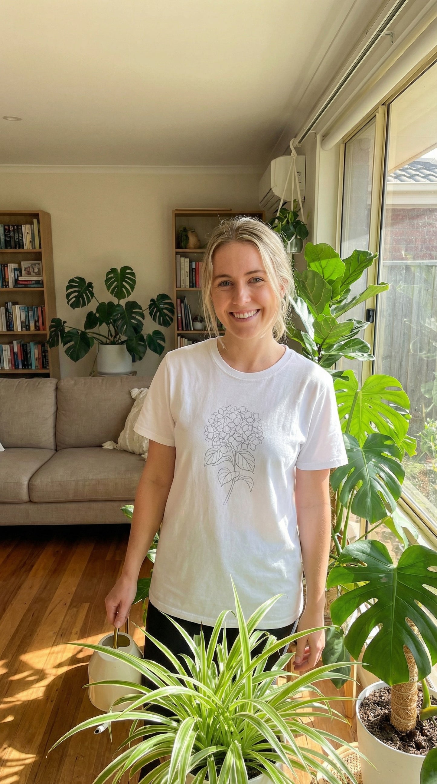 Hydrangea Floral T-Shirt White