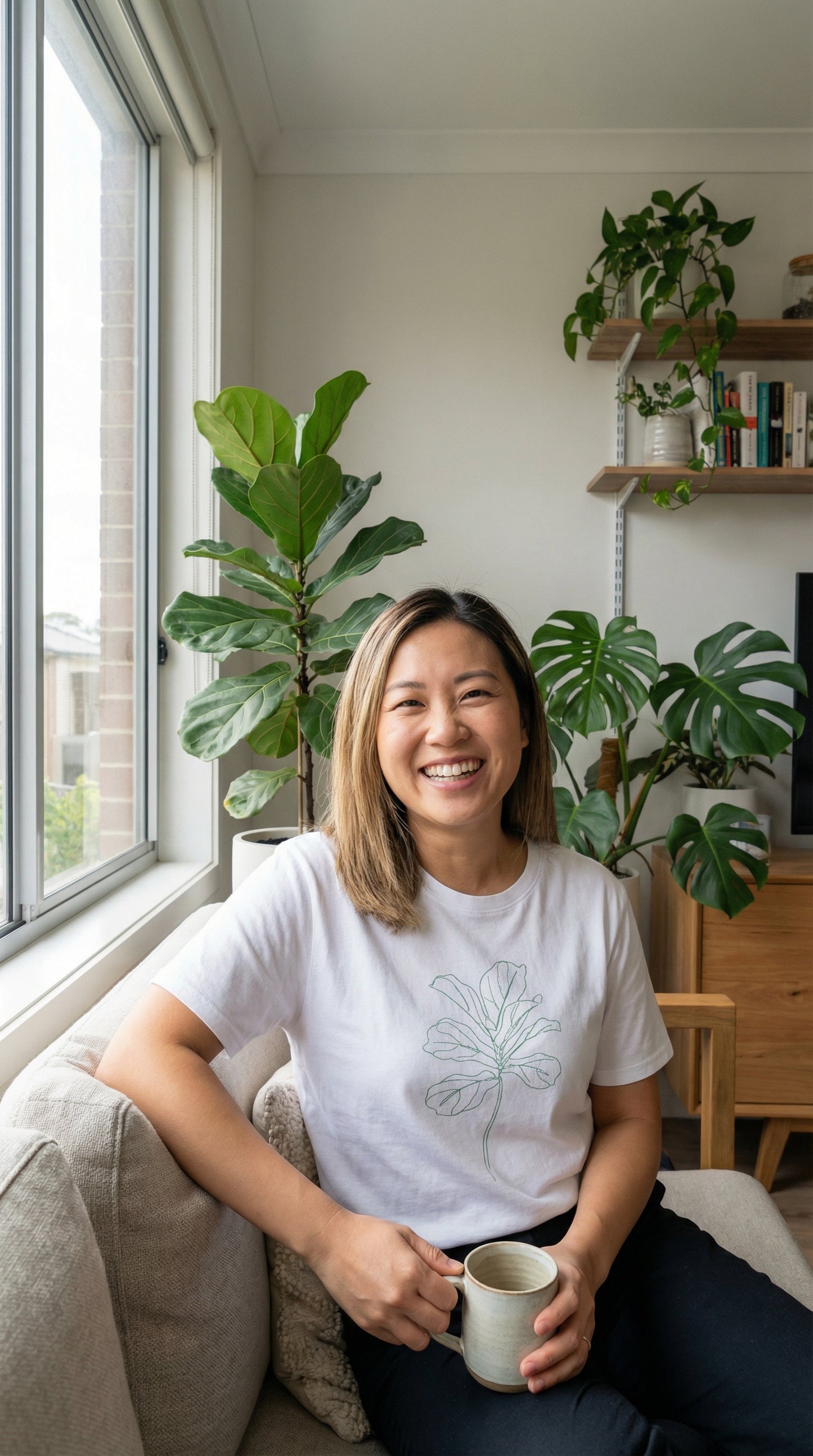 Fiddle Leaf Fig Botanical T-Shirt White