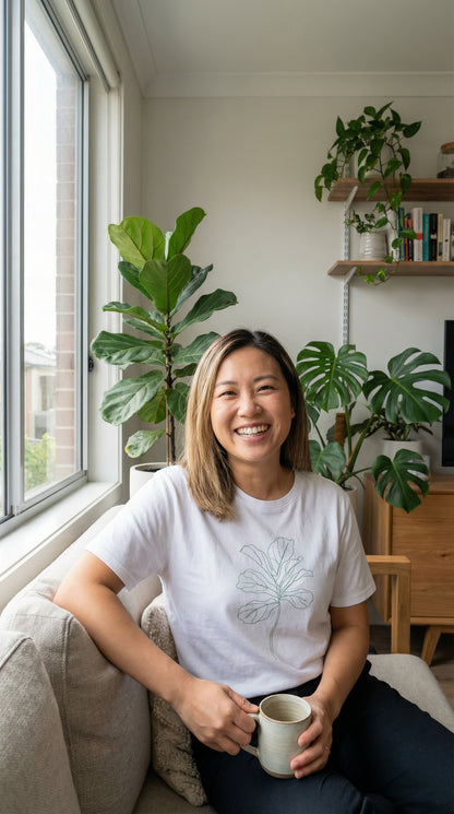 Fiddle Leaf Fig Botanical T-Shirt White