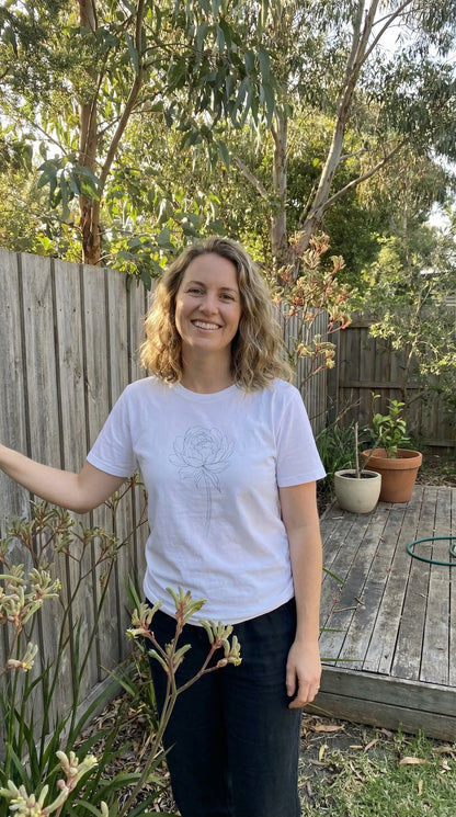 Peony Floral T-Shirt White