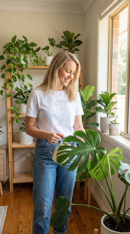 String of Hearts Botanical T-Shirt White