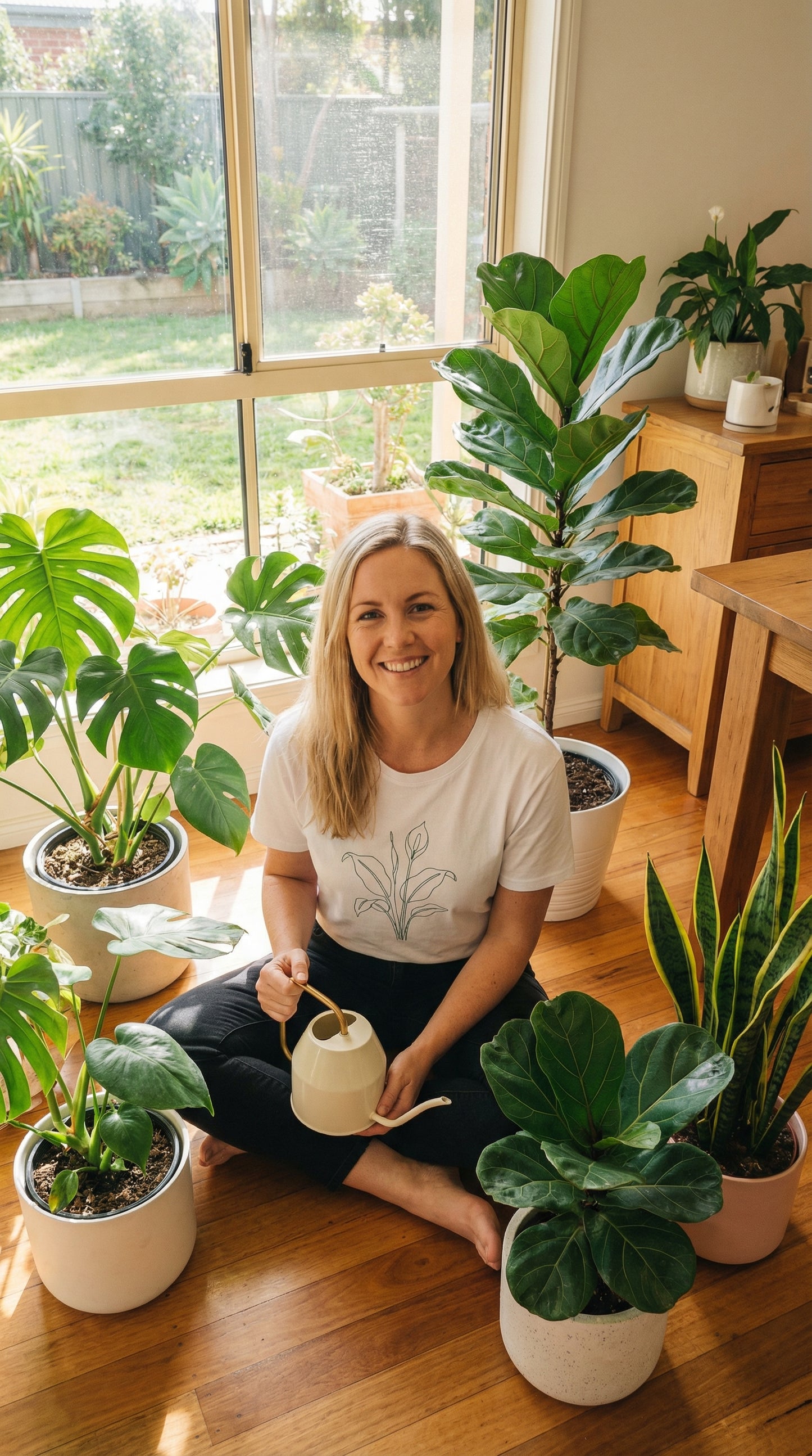 Peace Lily Botanical T-Shirt White