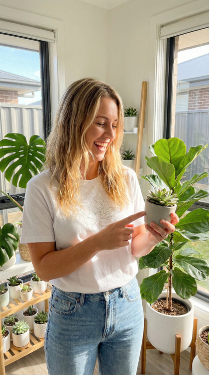 Succulent Botanical T-Shirt White