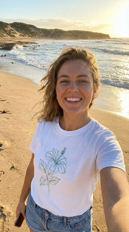 Hibiscus Floral T-Shirt White