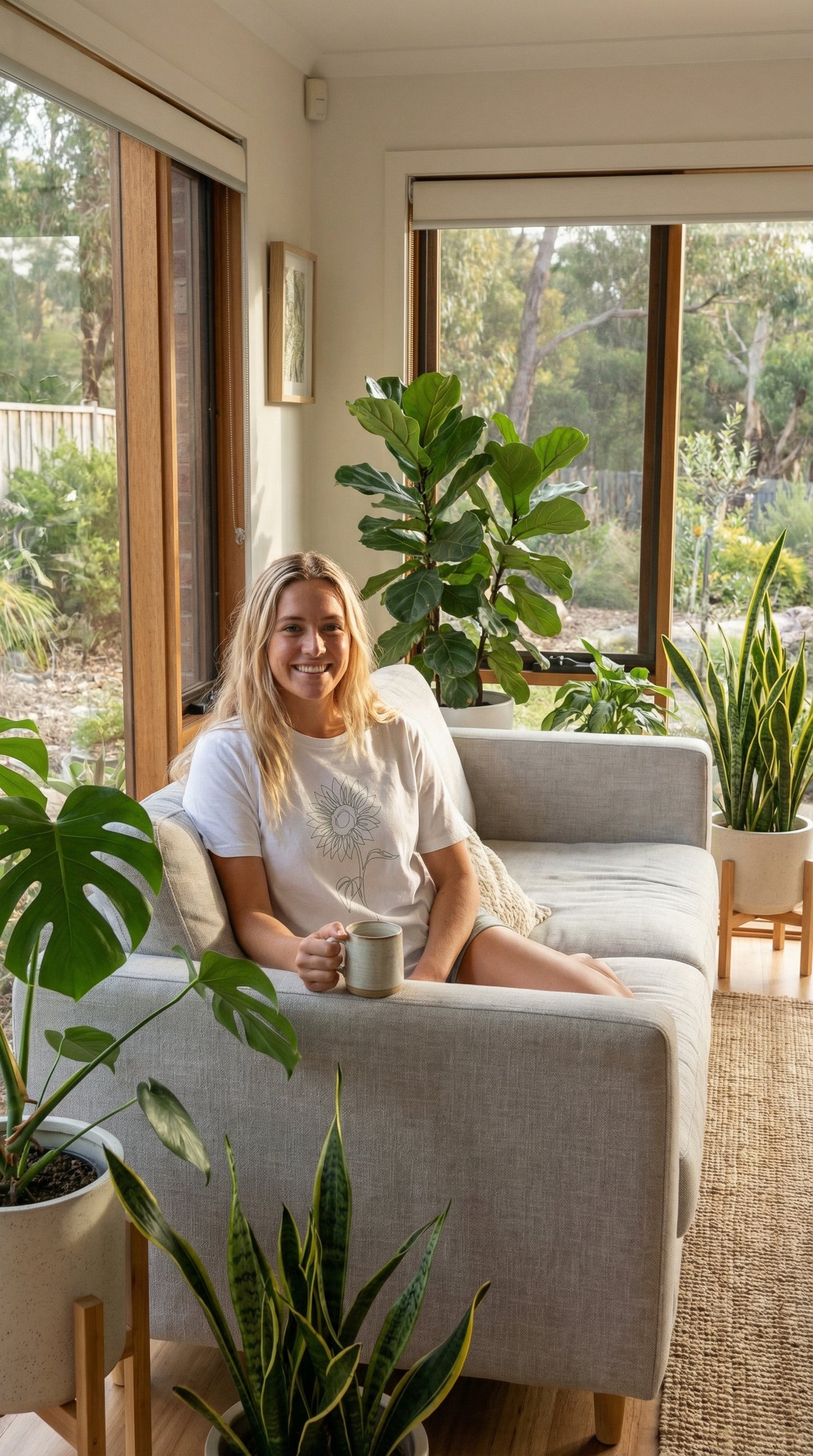 Sunflower Floral T-Shirt White